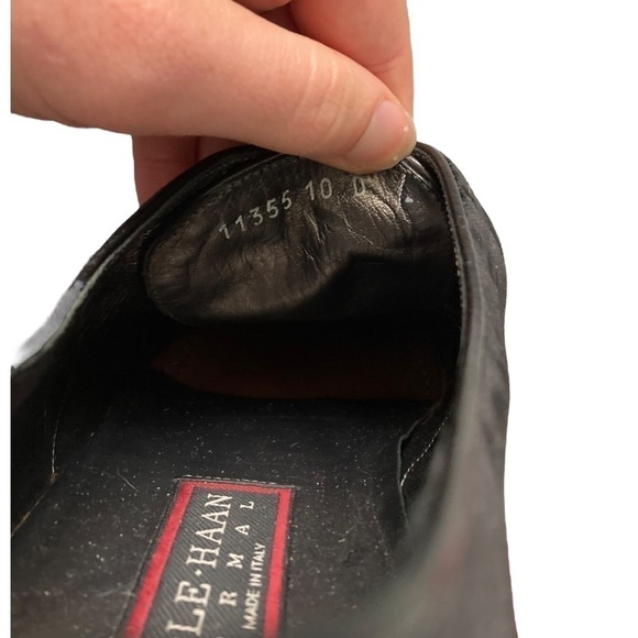 COLE Haan black velvet lace up loafer dress shoes - Picture 8 of 11